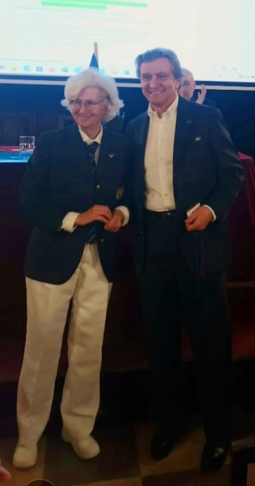 Rotary Mariners Barcelona. Ludwig Soukup con Rosmarie Cammany.