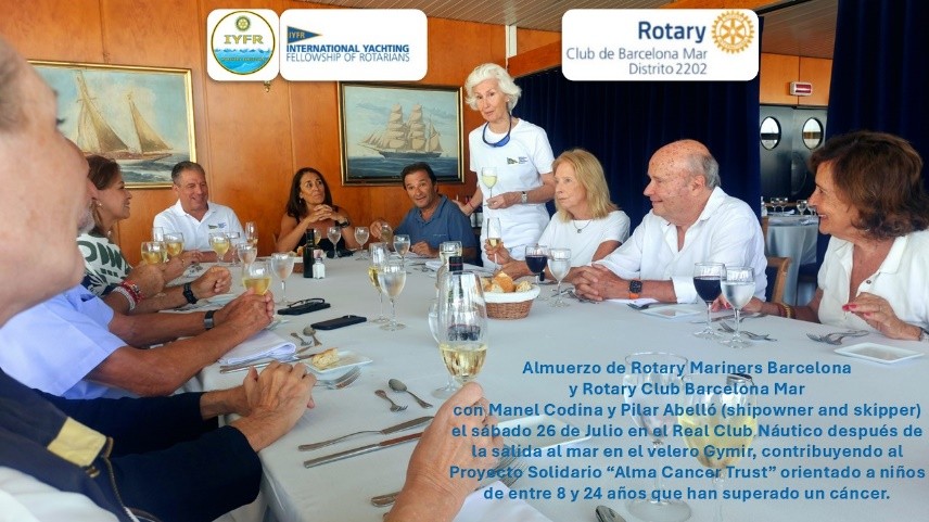 Salida al Mar con Proyecto Solidario Salida al Mar con Proyecto Solidario. Almuerzo de Rotary Mariners Barcelona y Rotary Club Barcelona Mar.